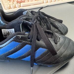 Adidas Kids Black and Blue Cleats